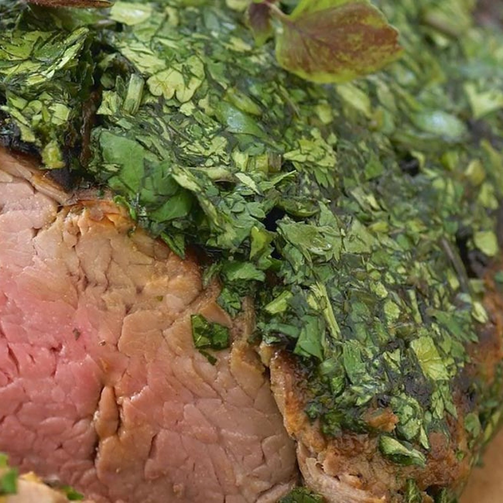 Marinated, Roasted Beef Fillet Rolled in Fresh Herbs