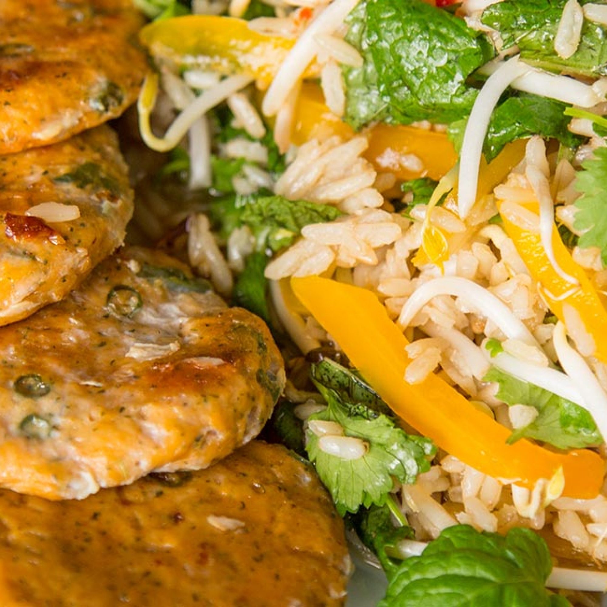 Thai Fish Cakes with Herb Salad
