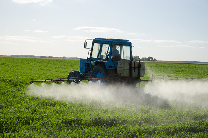 Tractor Spraying crops