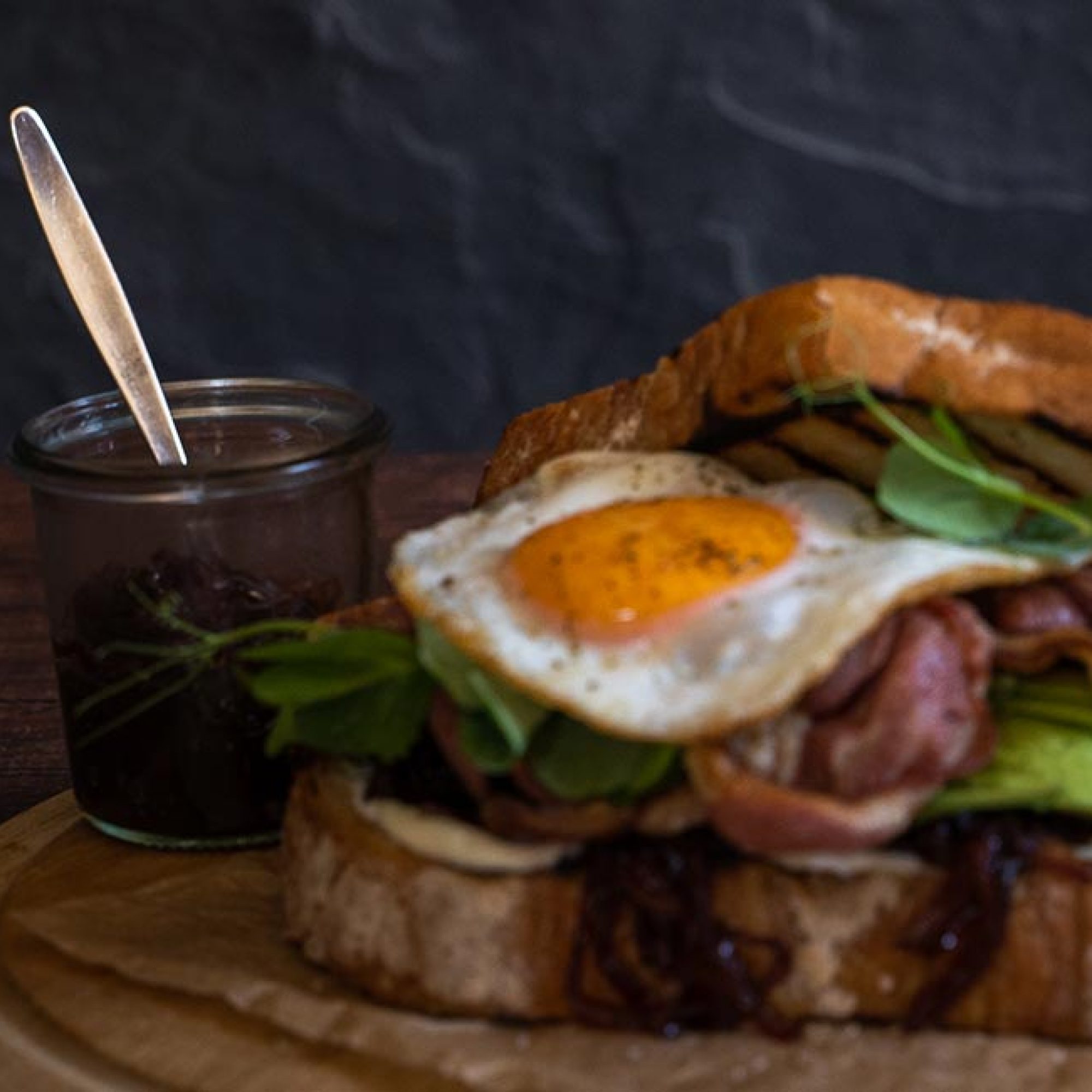 Lamb Bacon & Egg Sandwich With Caramelised Onions Recipe