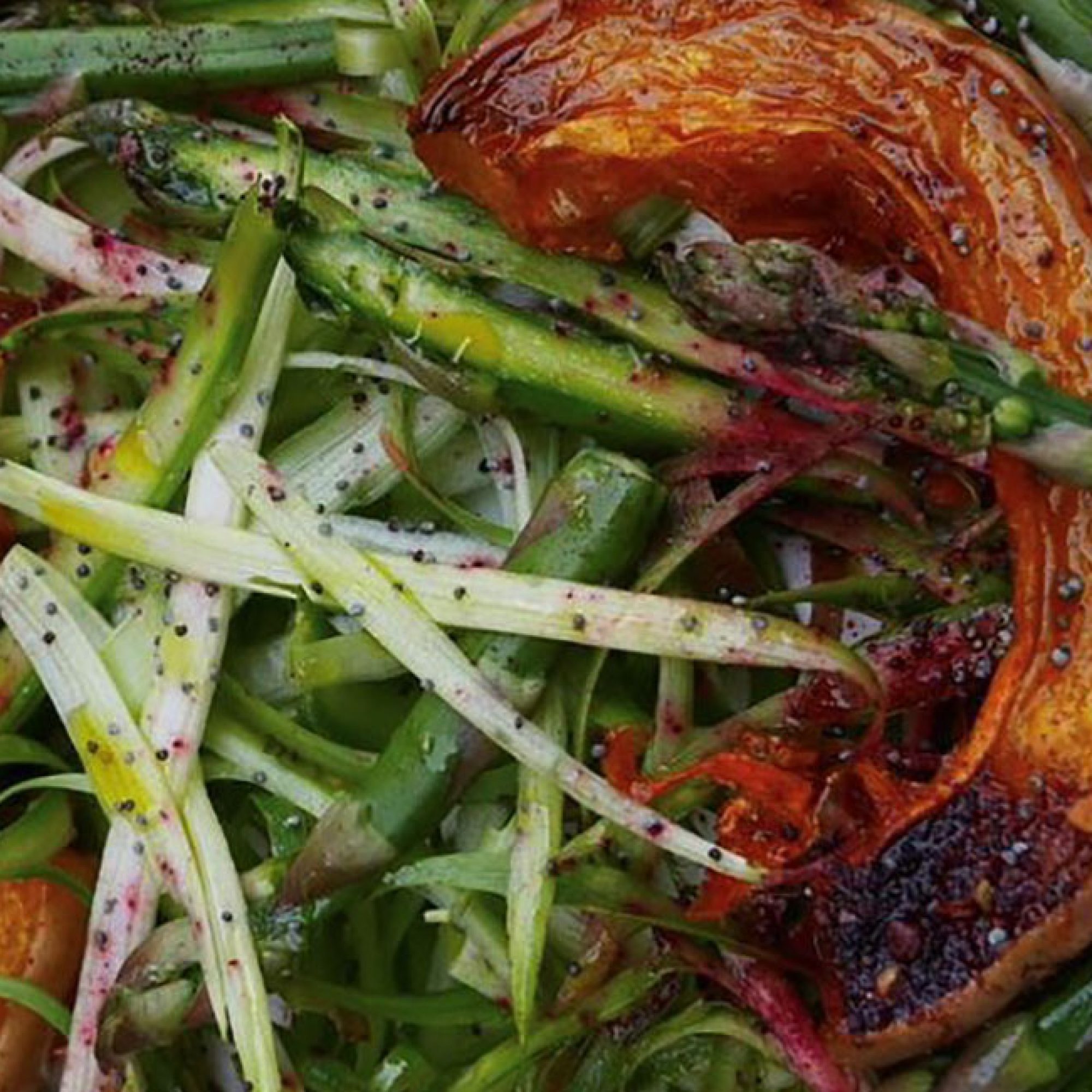 Roasted Asparagus Salad with Butternut Squash
